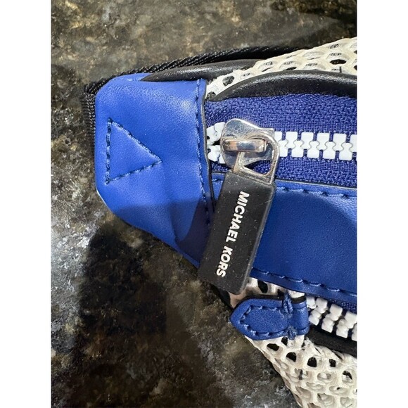 Michael Kors Sport Danika Belt Bag Womens Small Blue & Cream Logo Strap - Picture 3 of 8